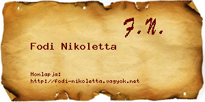 Fodi Nikoletta névjegykártya